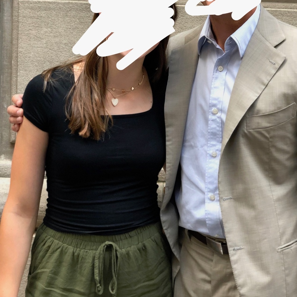 Black Crop Top with Square Neckline